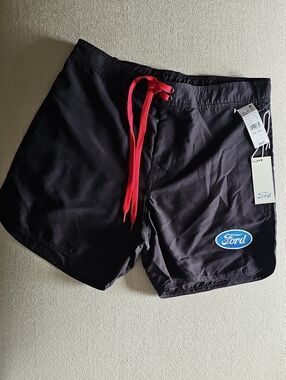 Ford Black Trunks with Red Drawcord
